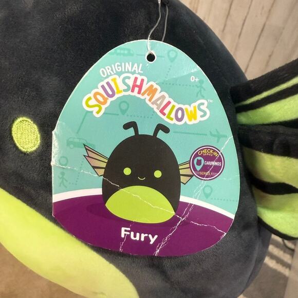 NWT Squishmallows Fury Hornet Plush Toy Black & Green Medium 10" - Picture 3 of 5